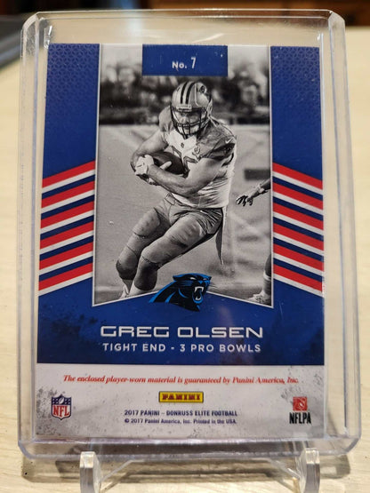 2017 Panini Donruss Elite Greg Olsen #7 Pro Bowl Standouts Jersey Card 60/99