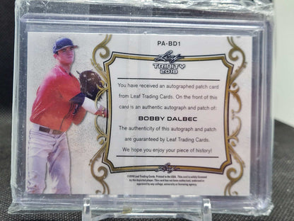 2018 Leaf Trinity 7/10 BOBBY DALBEC Sox Patch Auto RC Red Sox