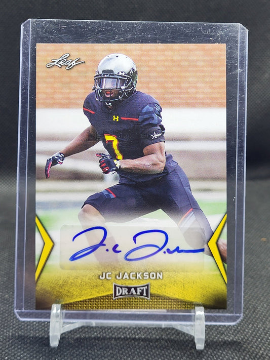 2018 Leaf Draft Autographs Gold J.C. Jackson Rookie Card
