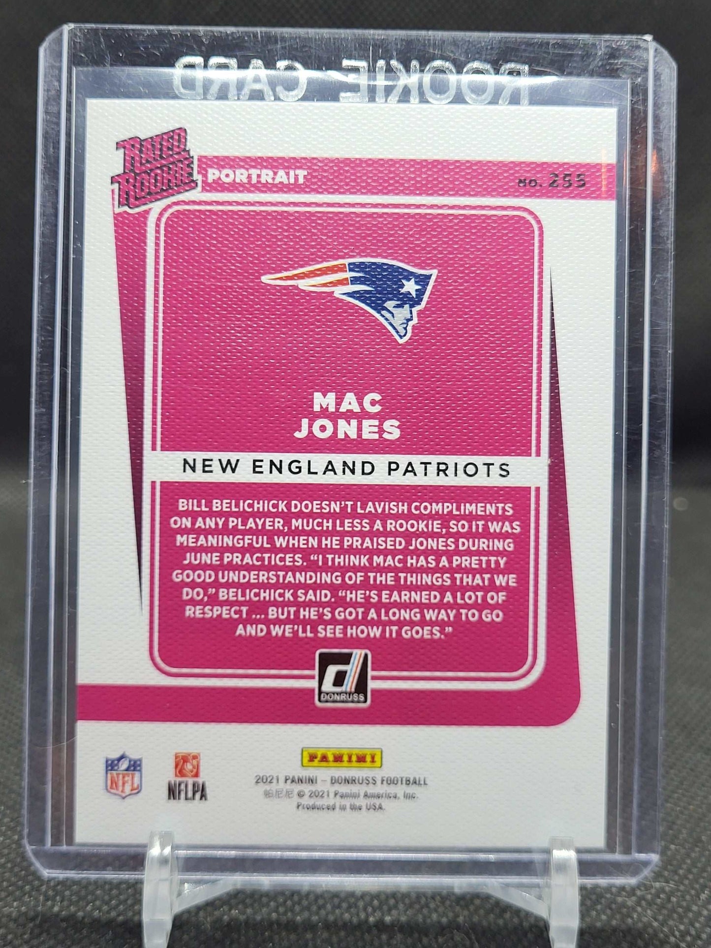 Mac Jones 2021 Donruss Portrait RC 255 New England Patriots (Perfect 10 Potential!)