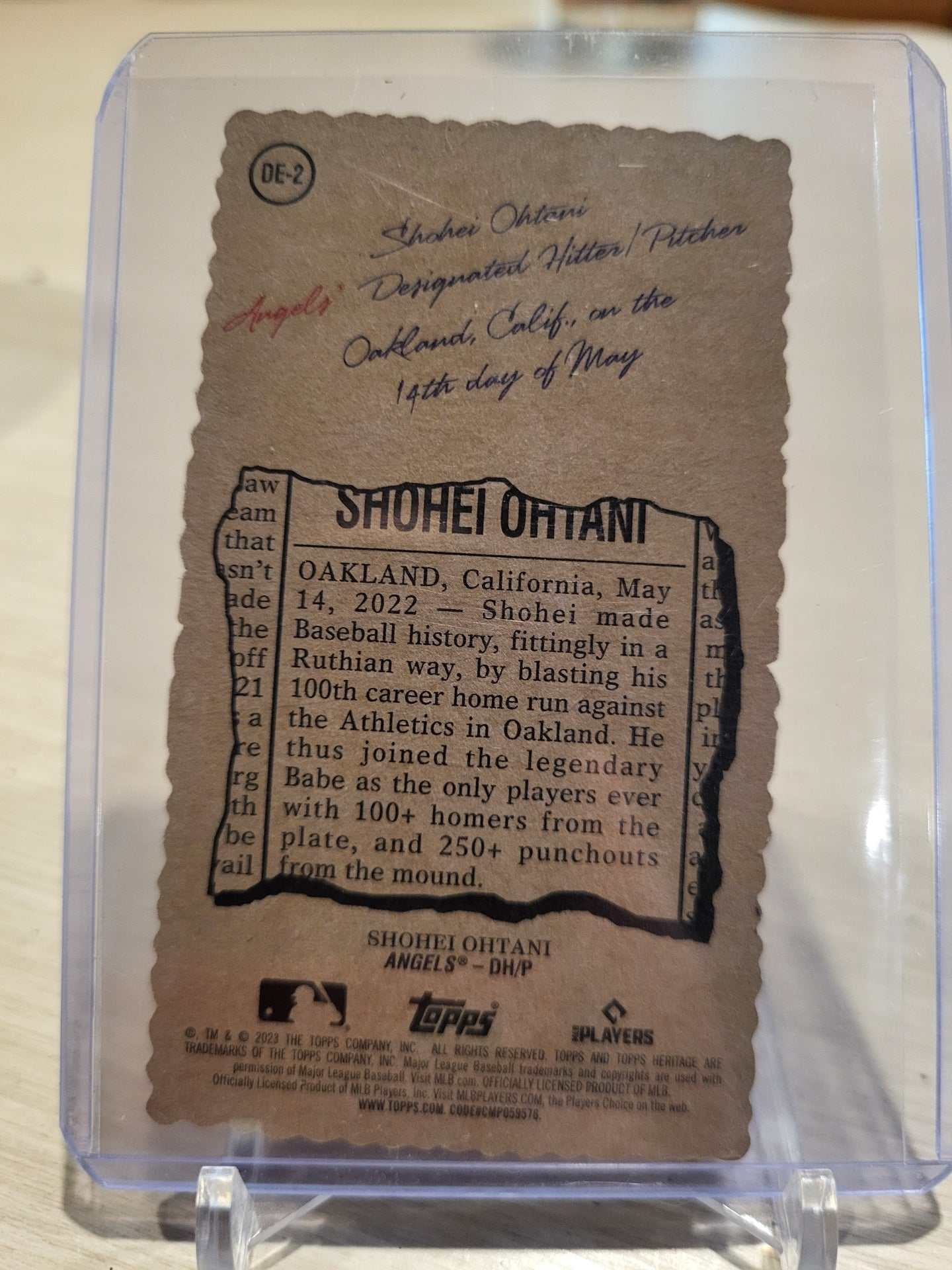 2023 TOPPS HERITAGE Shohei Otani Printed Autograph Card