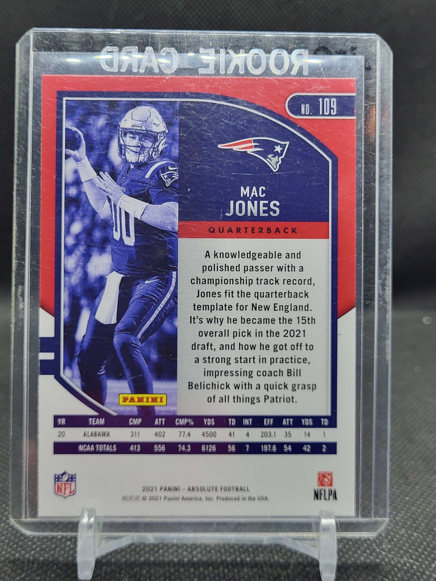 Mac Jones 2021 Panini Absolute Football ROOKIE CARD Rookie RC 109