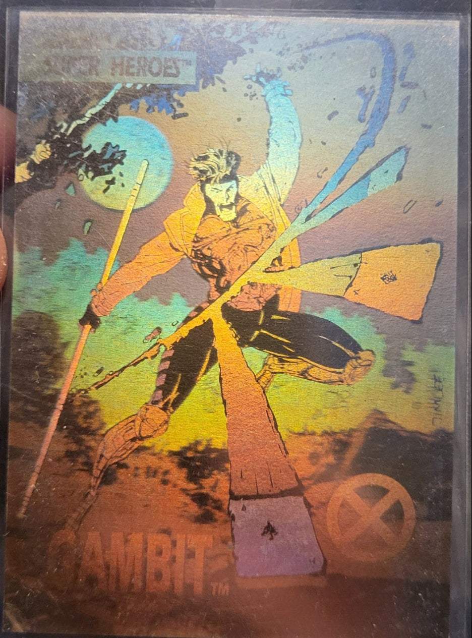 1992 Impel Marvel Universe Series 1 Gambit hologram card XH-3.