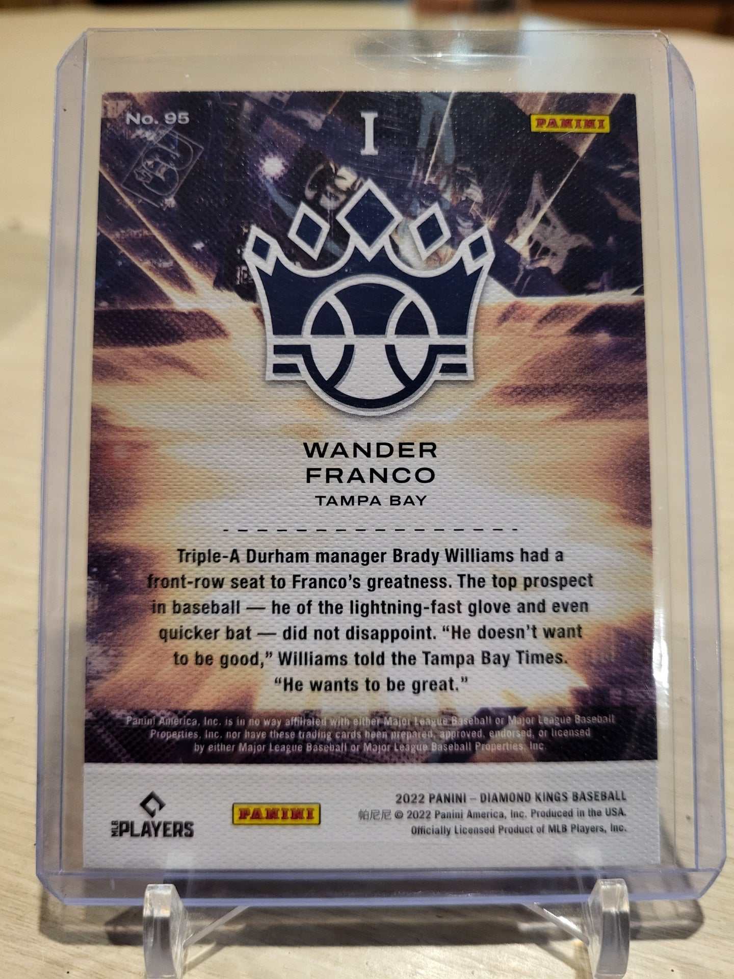 2022 Diamond Kings Baseball Wander Franco 95 RC Tampa Bay Rays