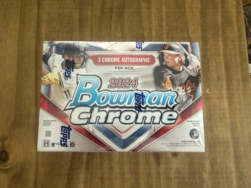 2024 Baseball Bowman Chrome HTA Choice Box with 3 Chrome Autographs.