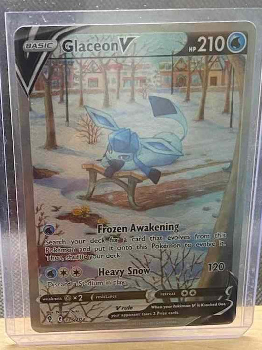 Evolving Skies #175/203 Glaceon V Alternate Full Art Pokemon card.