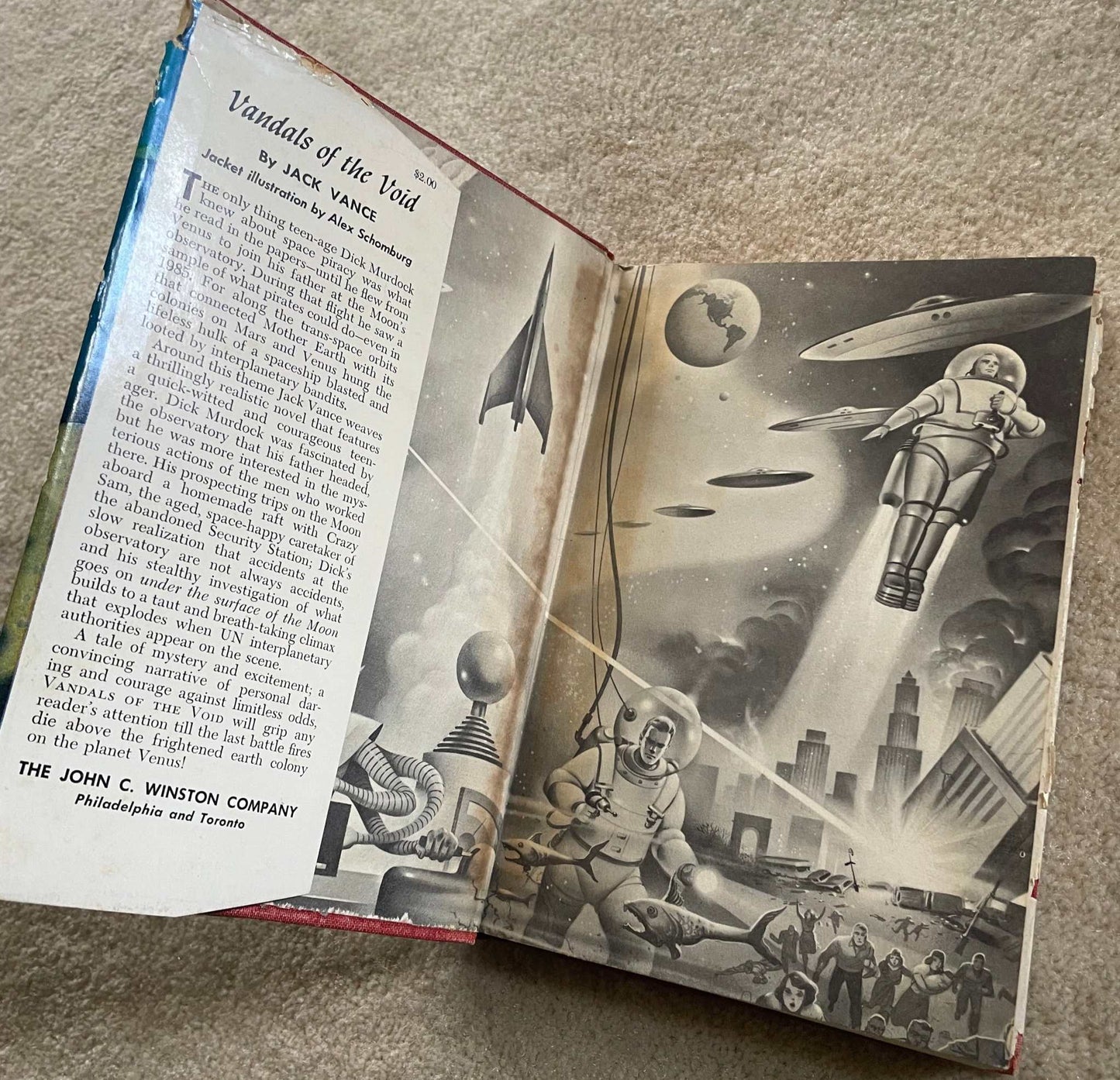 Lot of 4 Winston Science Fiction First Editions – Jack Vance, Del Rey, Marsten – 1950s Vintage Sci-Fi