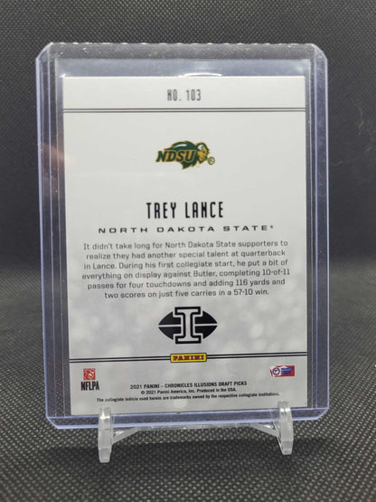 2021 Panini Chronicles Draft Picks Illusions Trey Lance Rookie Card #103 – North Dakota State Bison RC