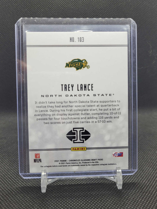 2021 Panini Chronicles Draft Picks Illusions Trey Lance Rookie Card #103 – North Dakota State Bison RC