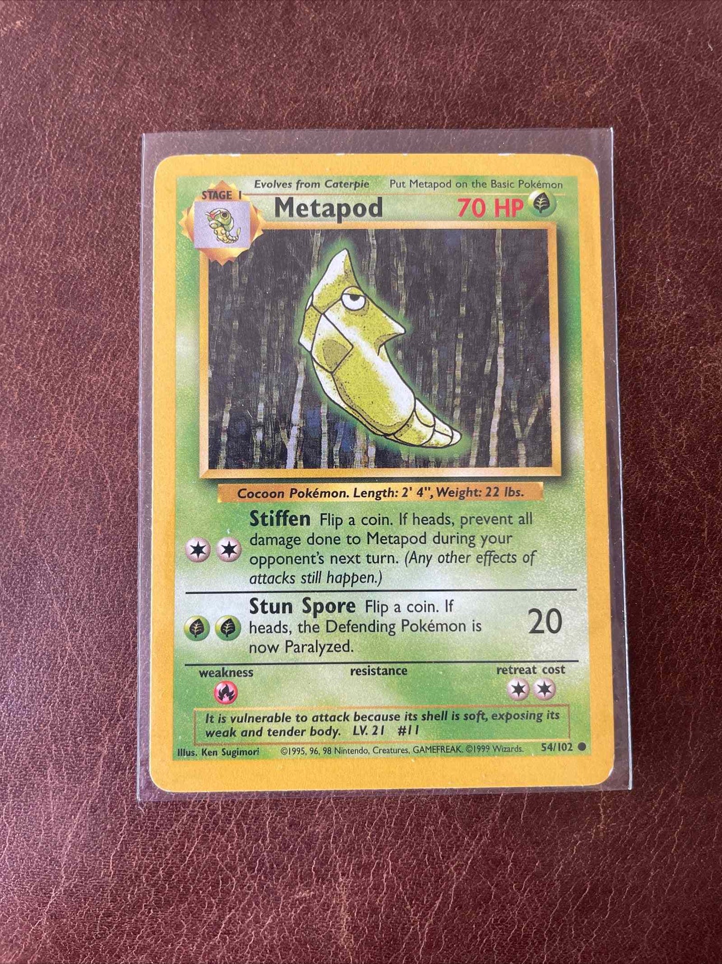 1995 Pokemon non-holo lot with Metapod card, part of an 11-card set.