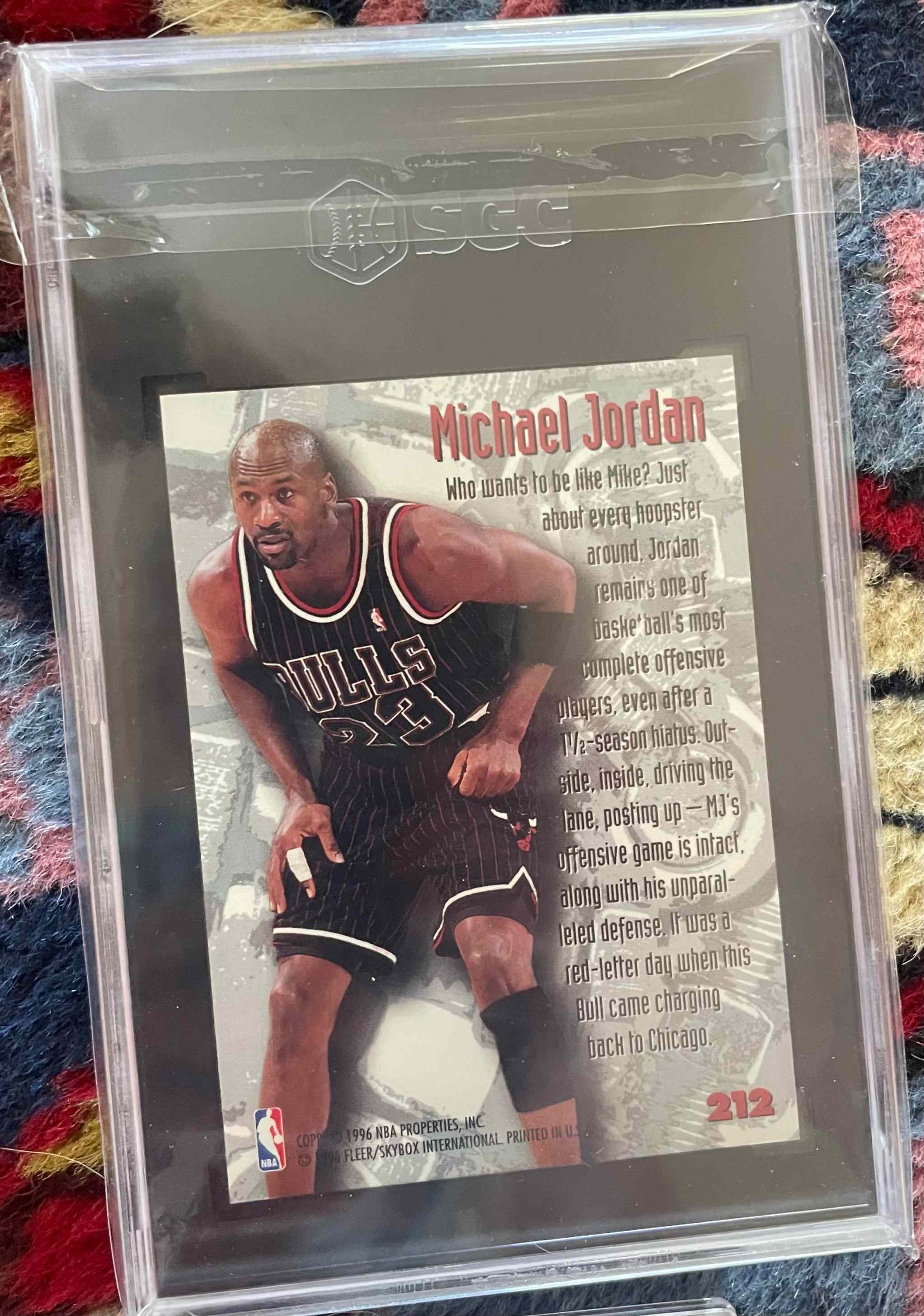 Michael Jordan 1995-96 Fleer Metal #212 card, SGC 9.5, Bulls.