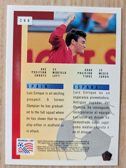 1994 Upper Deck World Cup Contenders Luis Enrique card.