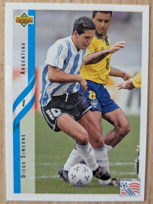 Diego Simeone 1994 Upper Deck World Cup Contenders card #195, Argentina team.