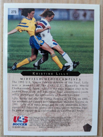 1994 Upper Deck World Cup Contenders Kristine Lilly soccer card #273.