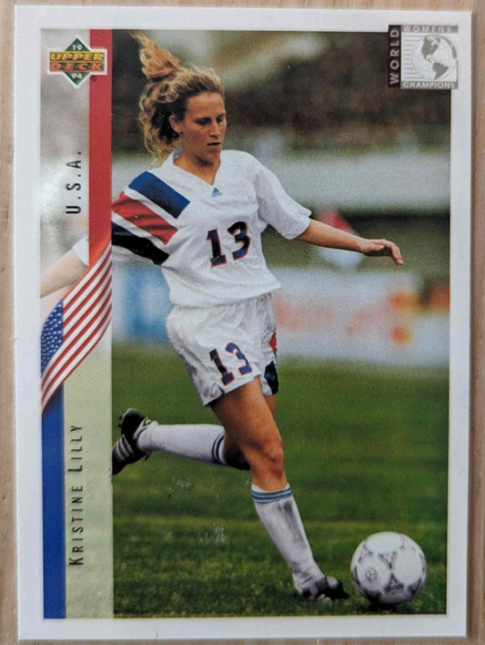 1994 Upper Deck World Cup Contenders English/Spanish #273 Kristine Lilly soccer card.