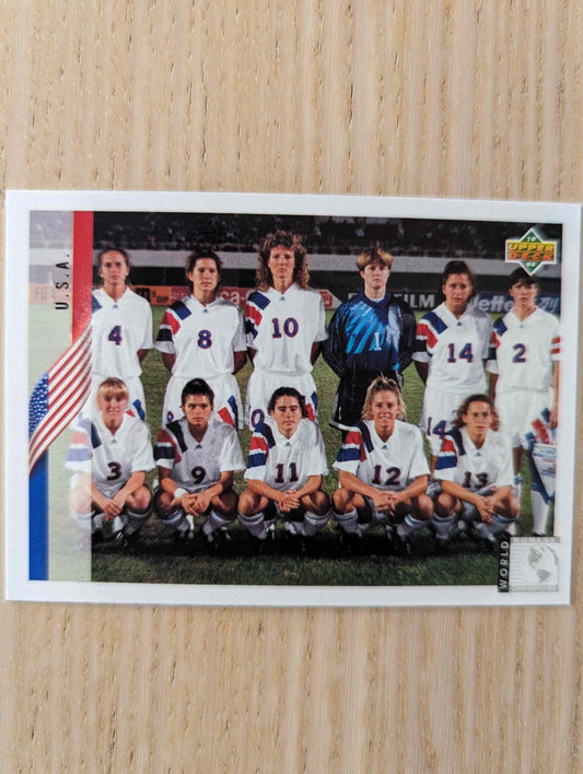 Mia Hamm USA Women's Team 1994 Upper Deck World Cup collectible card 275.