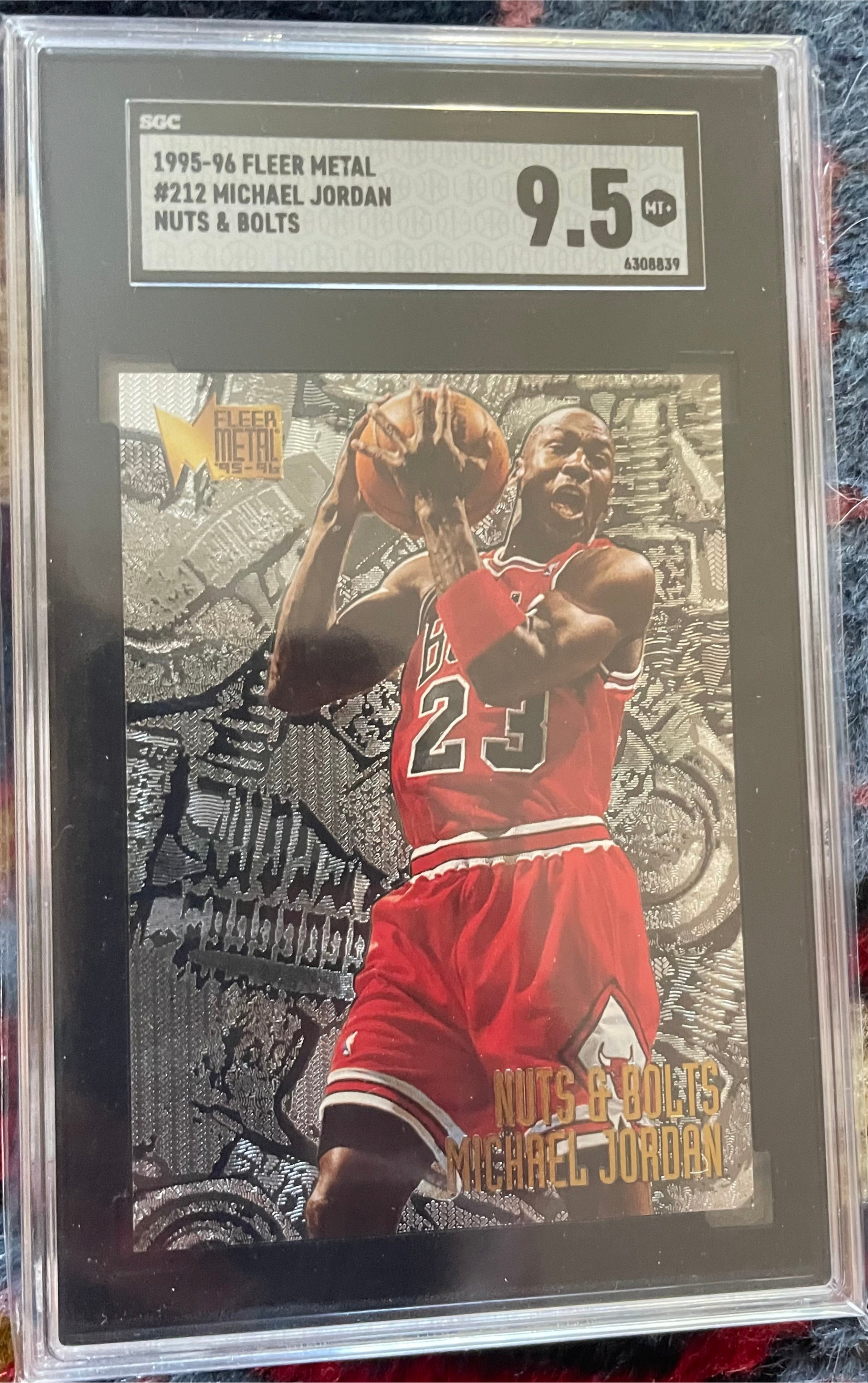 Michael Jordan 1995-96 Fleer Metal #212 card SGC 9.5 grade.