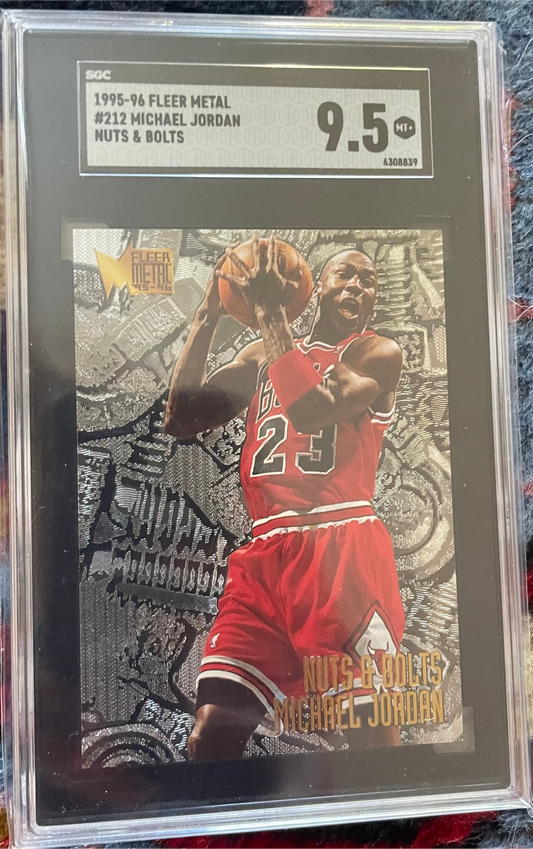 Michael Jordan 1995-96 Fleer Metal #212 card SGC 9.5 grade.