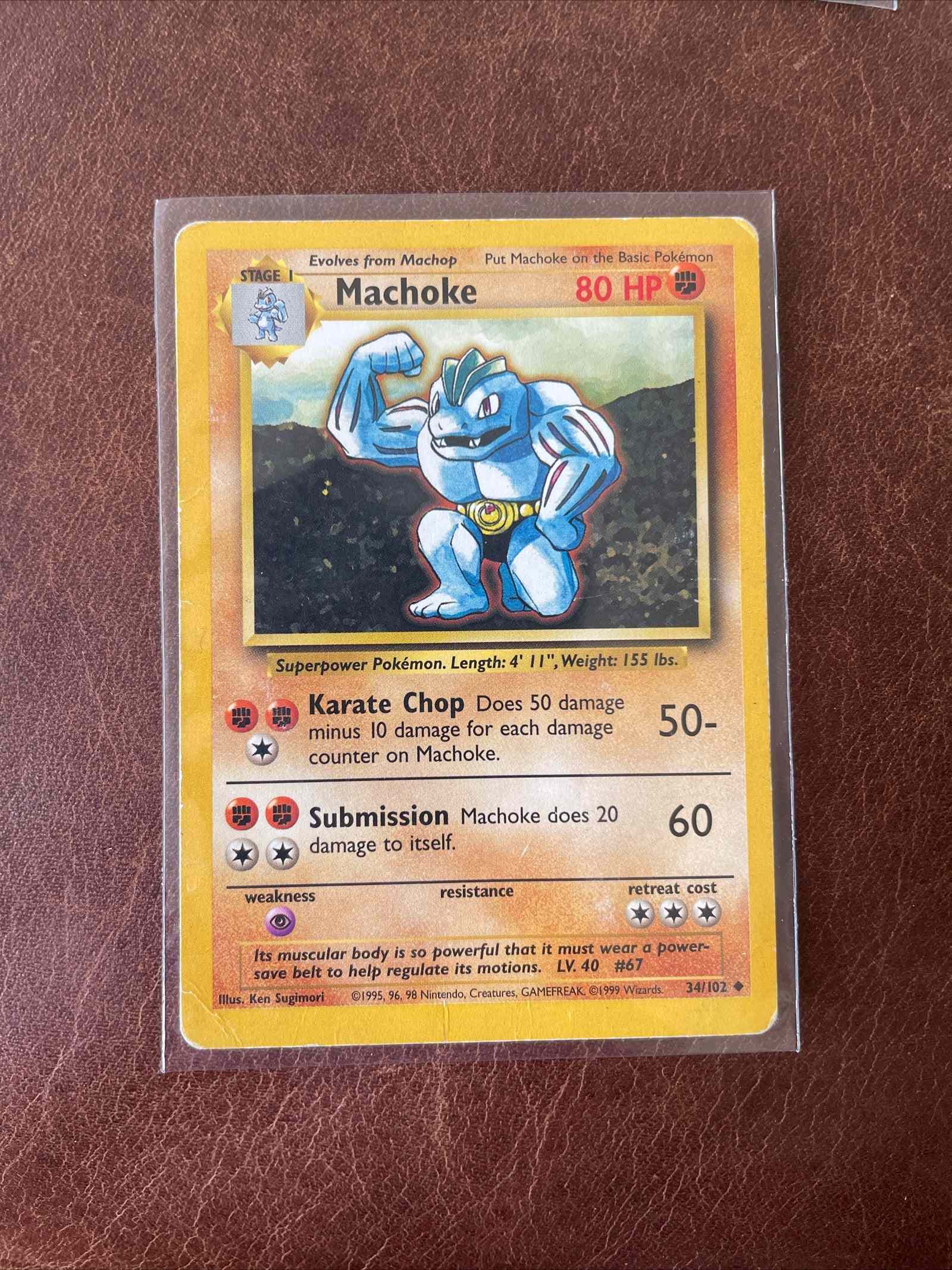 1995 Pokemon non-holo card featuring Machoke.