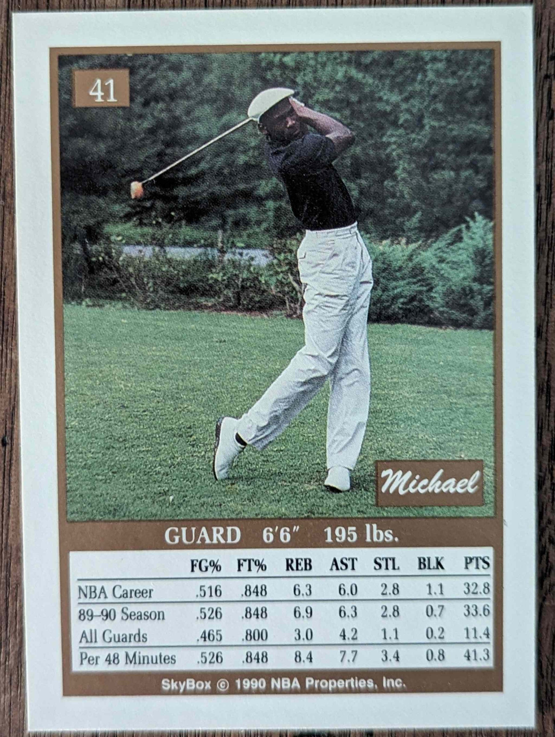 1990-91 SkyBox #41 Michael Jordan trading card, collectible NBA memorabilia.