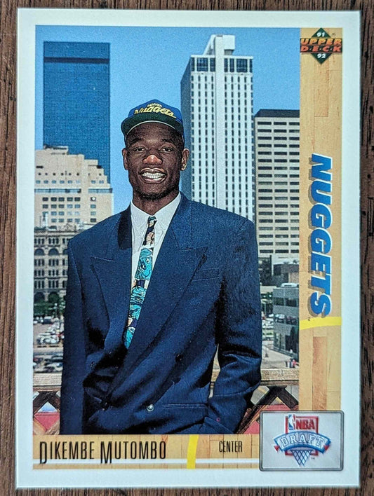 1991-92 Upper Deck #3 Dikembe Mutombo Rookie Card, Denver Nuggets.