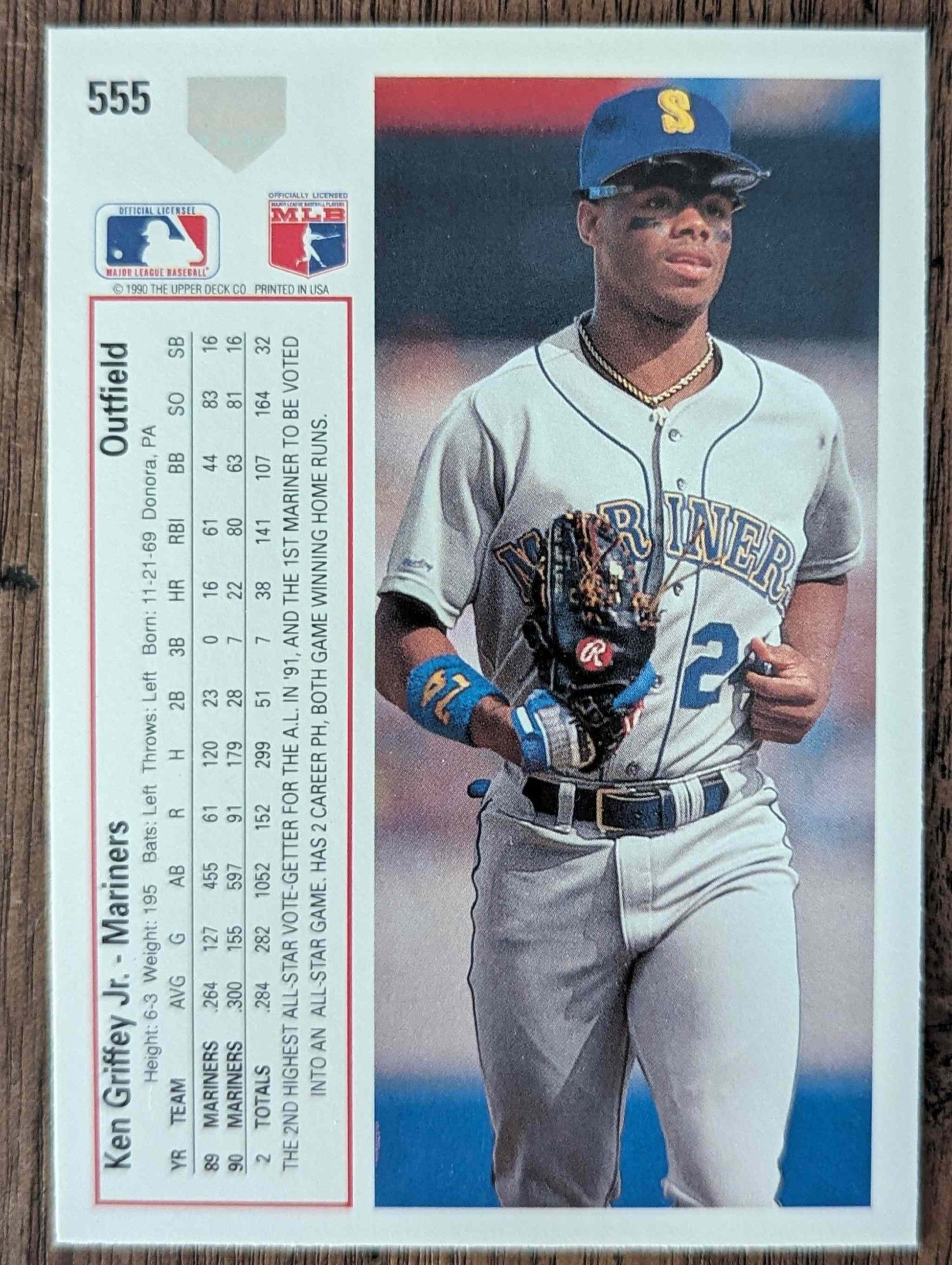 1999 Upper Deck #555 Ken Griffey Jr. baseball card in perfect condition.
