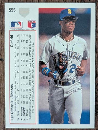 1999 Upper Deck #555 Ken Griffey Jr. baseball card in perfect condition.