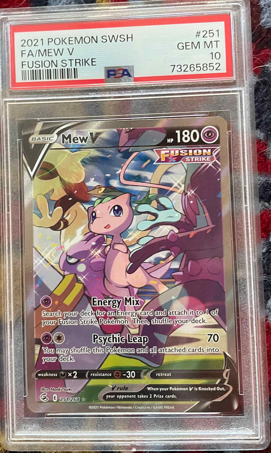 Fusion Strike #251/264 Mew V (Alternate Full Art) PSA 10