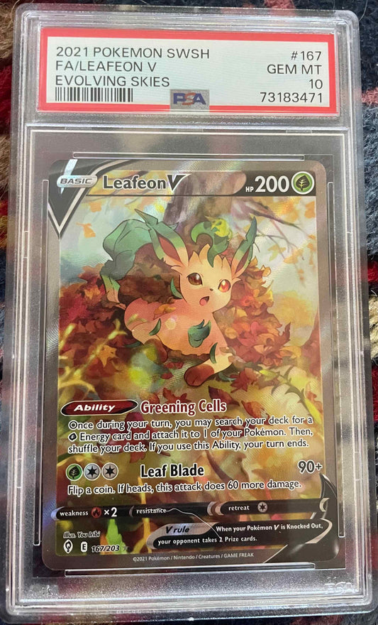 Evolving Skies #167/203 Leafeon V (Alternate Full Art) PSA 10