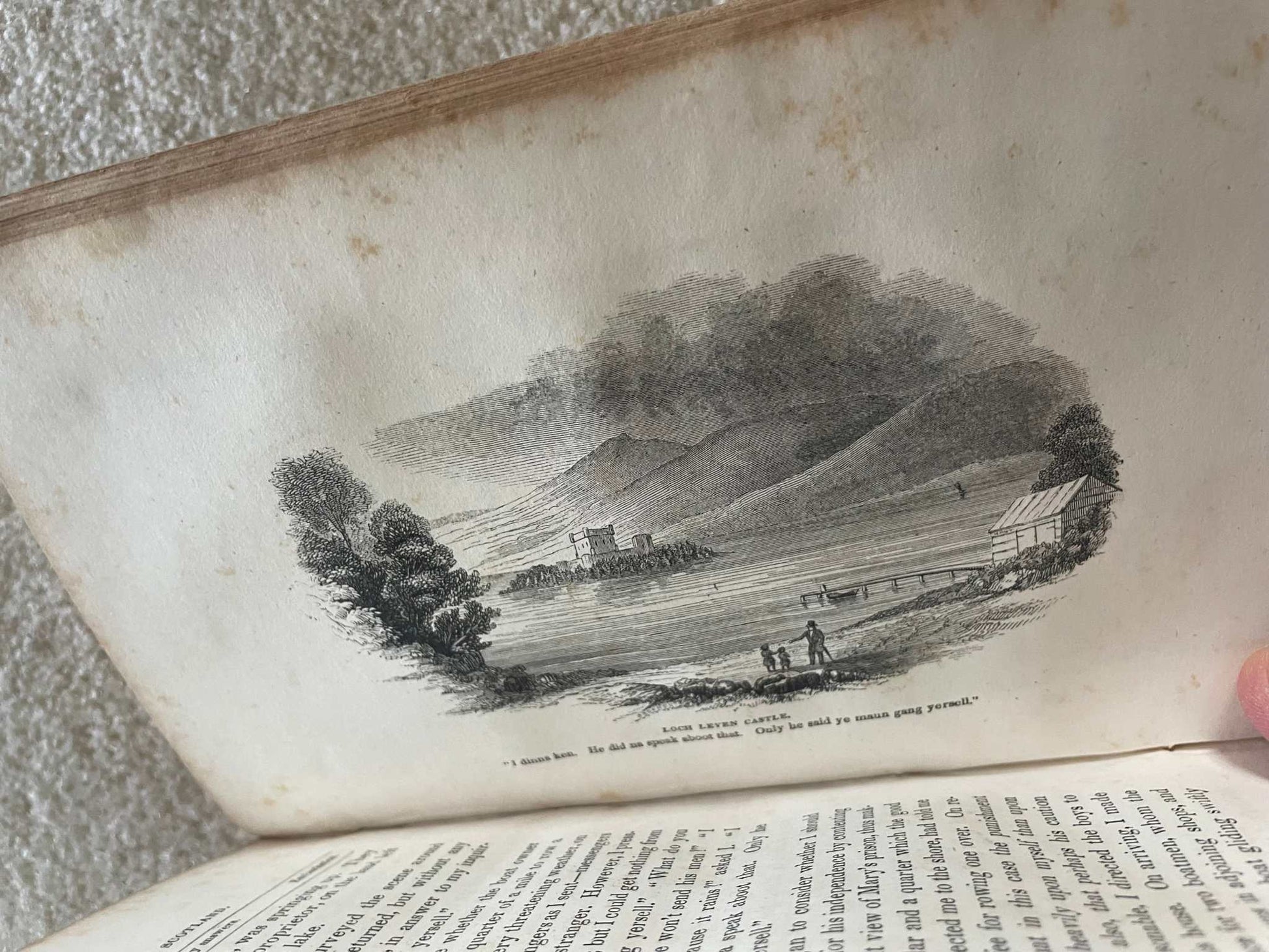 1848 1st Edition JACOB ABBOTT "A Summer in Scotland" by Jacob Abbott with red cover and ornate design.