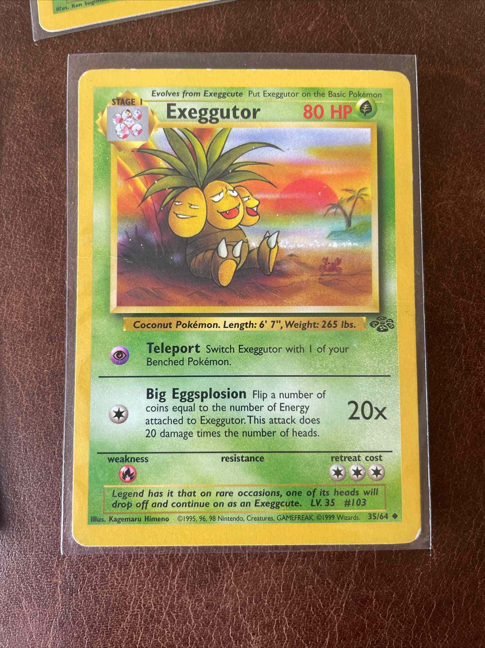 1995 Pokemon non-holo Exeggutor card from 11-card lot.