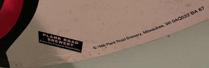 Vintage 1990s "Dog Days of Summer" promo sign wall poster from Plank Road Brewery, durable cardboard.