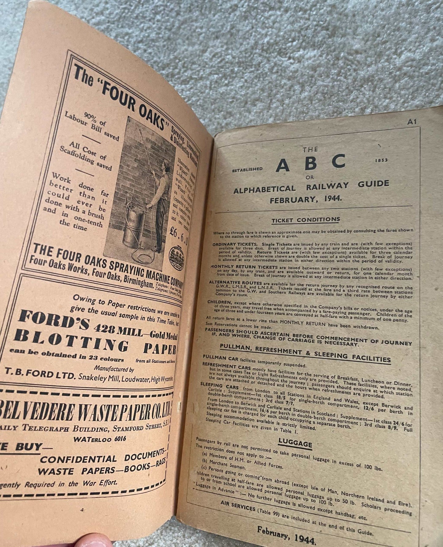 The ABC or Alphabetical Railway Guide - February 1944