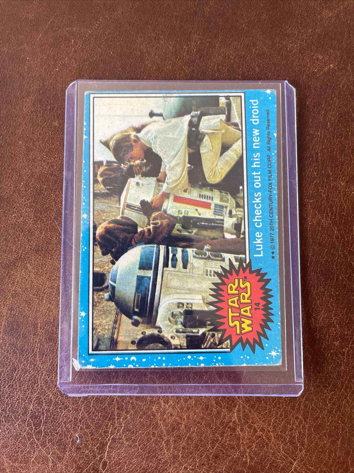 Rare Circa 1977 Star Wars card showing iconic characters, part of a 5-card lot for collectors.