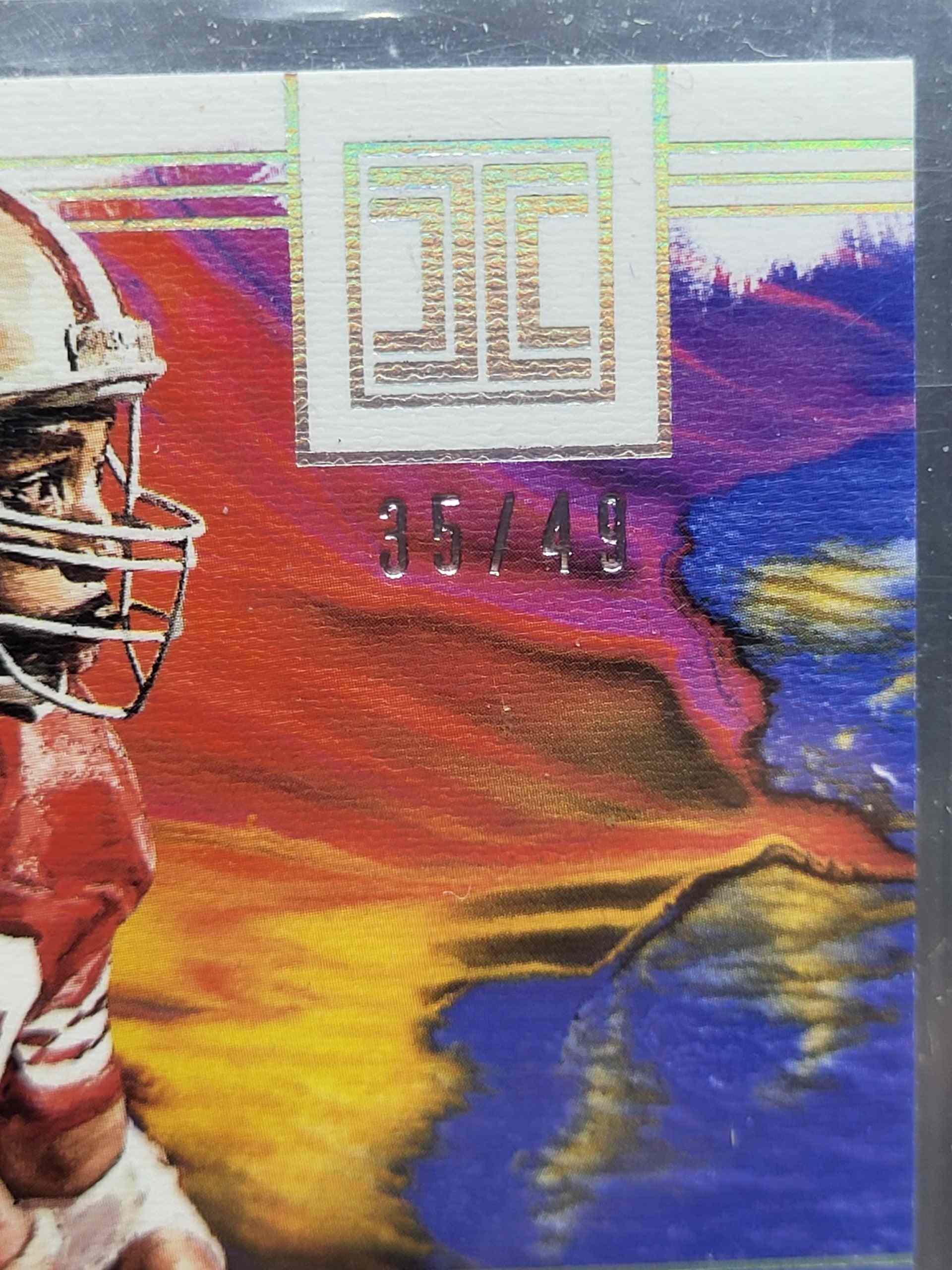 2018 Panini Impeccable Rookie Autographs Roger Craig Masterstrokes card #49.