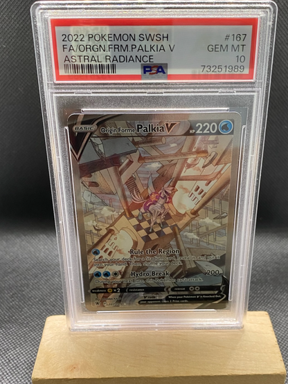Astral Radiance Origin Forme Palkia V PSA 10 card in alternate full art design.