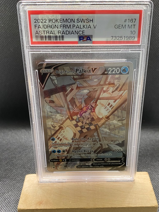 Astral Radiance Origin Forme Palkia V PSA 10 card in alternate full art design.