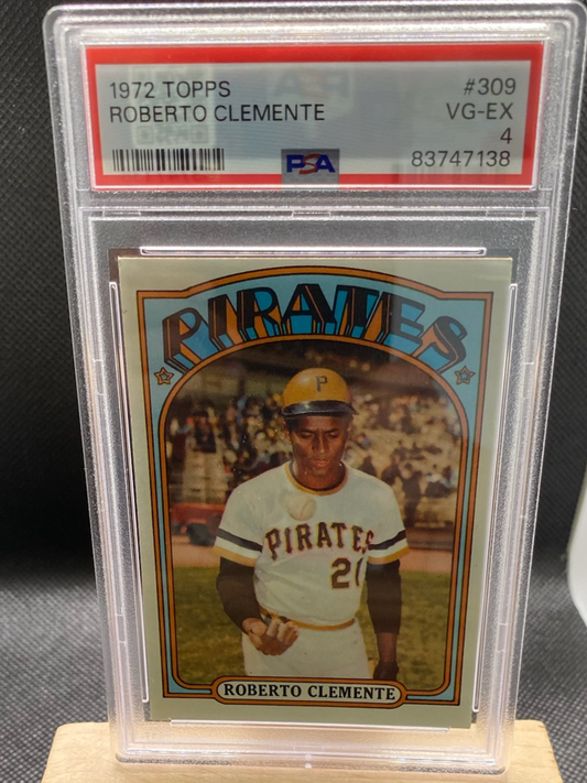 1972 Roberto Clemente Topps card, PSA 4 VG-EX, Hall of Fame baseball collectible.