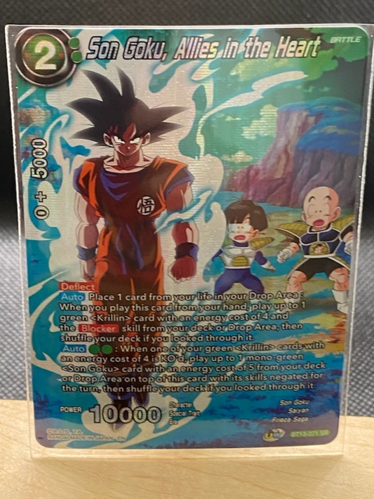 Son Goku, Allies in the Heart Foil Dragon Ball Super Card Game NM featuring vibrant artwork.