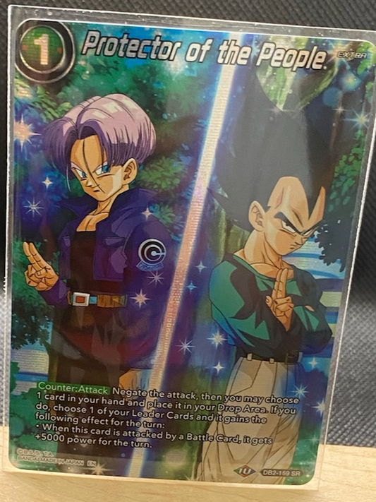 Limited edition Protector of the People DB2-159 SR Foil card, T.S. History of Vegeta collection.