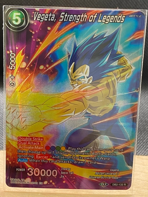 Vegeta Strength of Legends card from Dragon Ball Super.