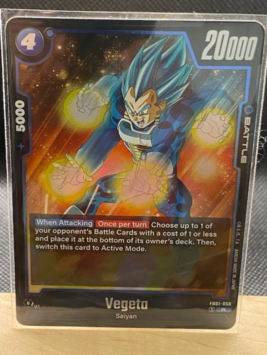 Dragon Ball Super Card Game Foil "Vegeta" FB01-059 R displaying powerful design.