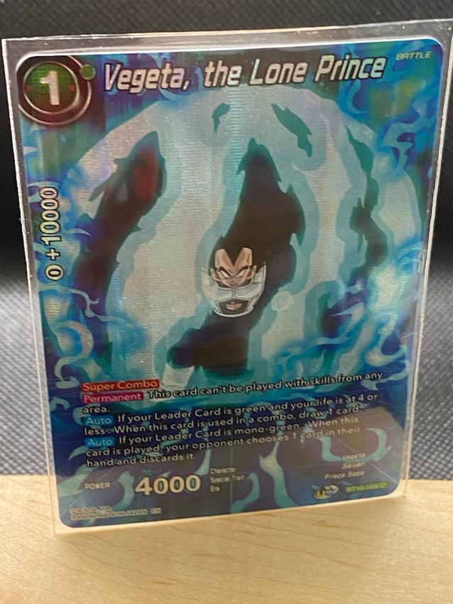 Dragon Ball Super Card Game Vegeta the Lone Prince BT10-068 collectible card with unique artwork and special power stats