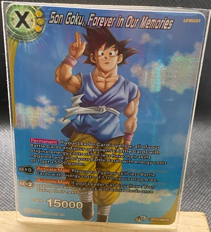 Dragon Ball Super BT11-093 trading card featuring Son Goku Forever in Our Memories artwork