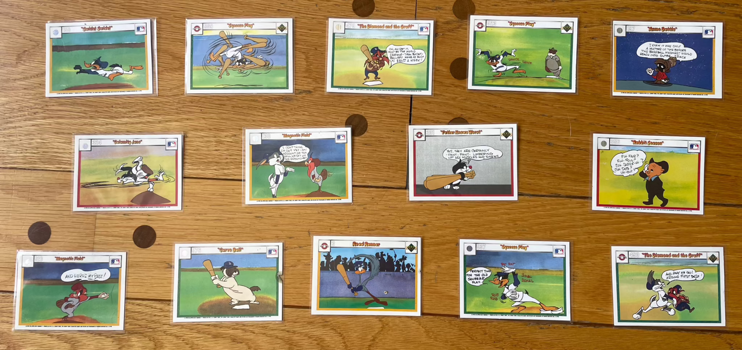 Looney Tunes Upper Deck 1990 Warner Bro.'s Trading Cards (lot of 28 cards)