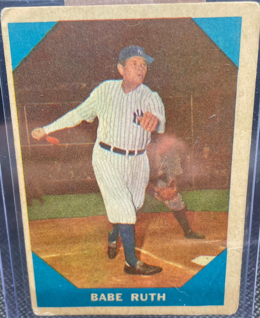 1960 Fleer Baseball Greats card #3 featuring Babe Ruth, iconic sports memorabilia.