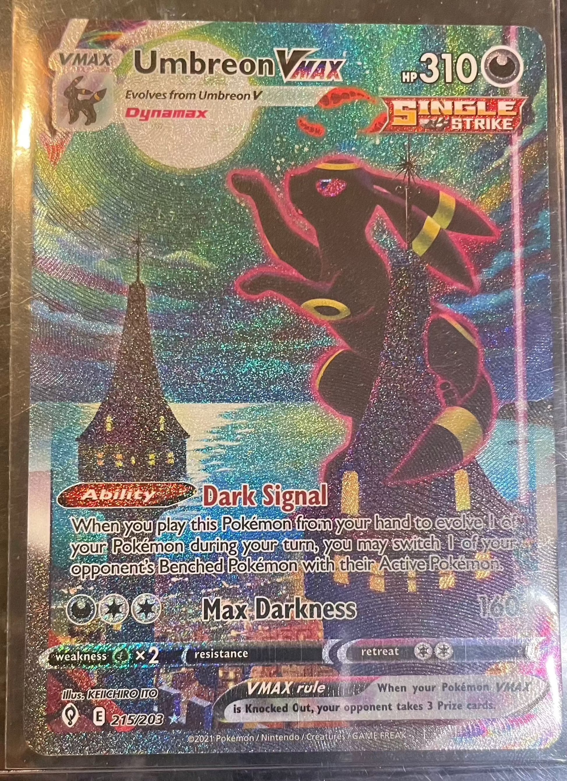 Pokemon Umbreon VMAX Evolving Skies Secret Rare Alt Art 215 MINT Rarity Rack Pokemon Umbreon VMAX Evolving Skies Secret Rare Alt Art 215 MINT Rarity Rack