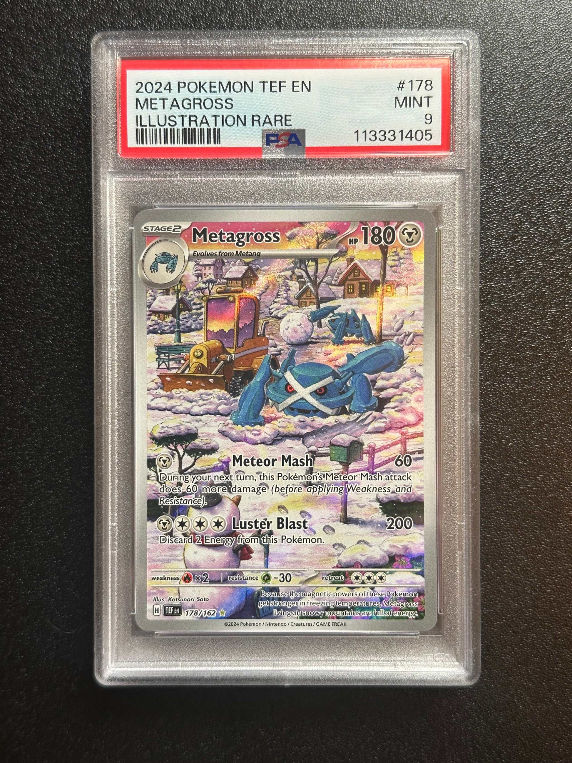 Metagross 178/162 Temporal Forces Pokémon card graded PSA 9.