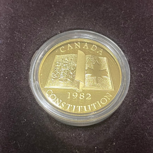 1982 RCM Canadian Constitution $100 Dollar 1/2 oz Gold Coin with display case and COA