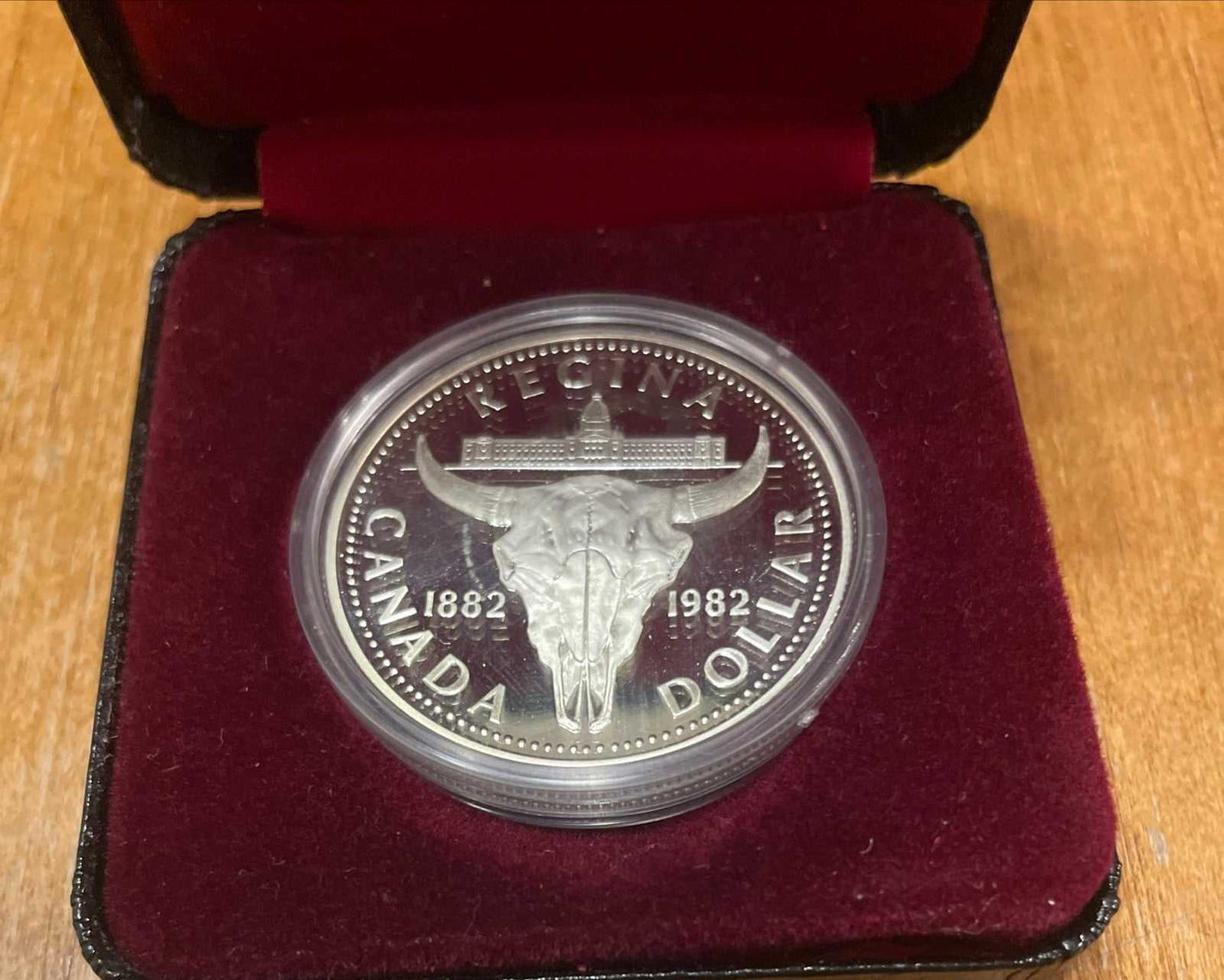 1982 Canada Silver Dollar Regina Centennial coin in case